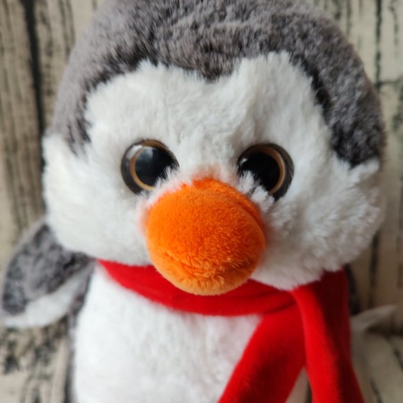 Gitzy Penguin Plush Stuffed Animal Toy Scarf winter NWT 11" - Picture 2 of 7